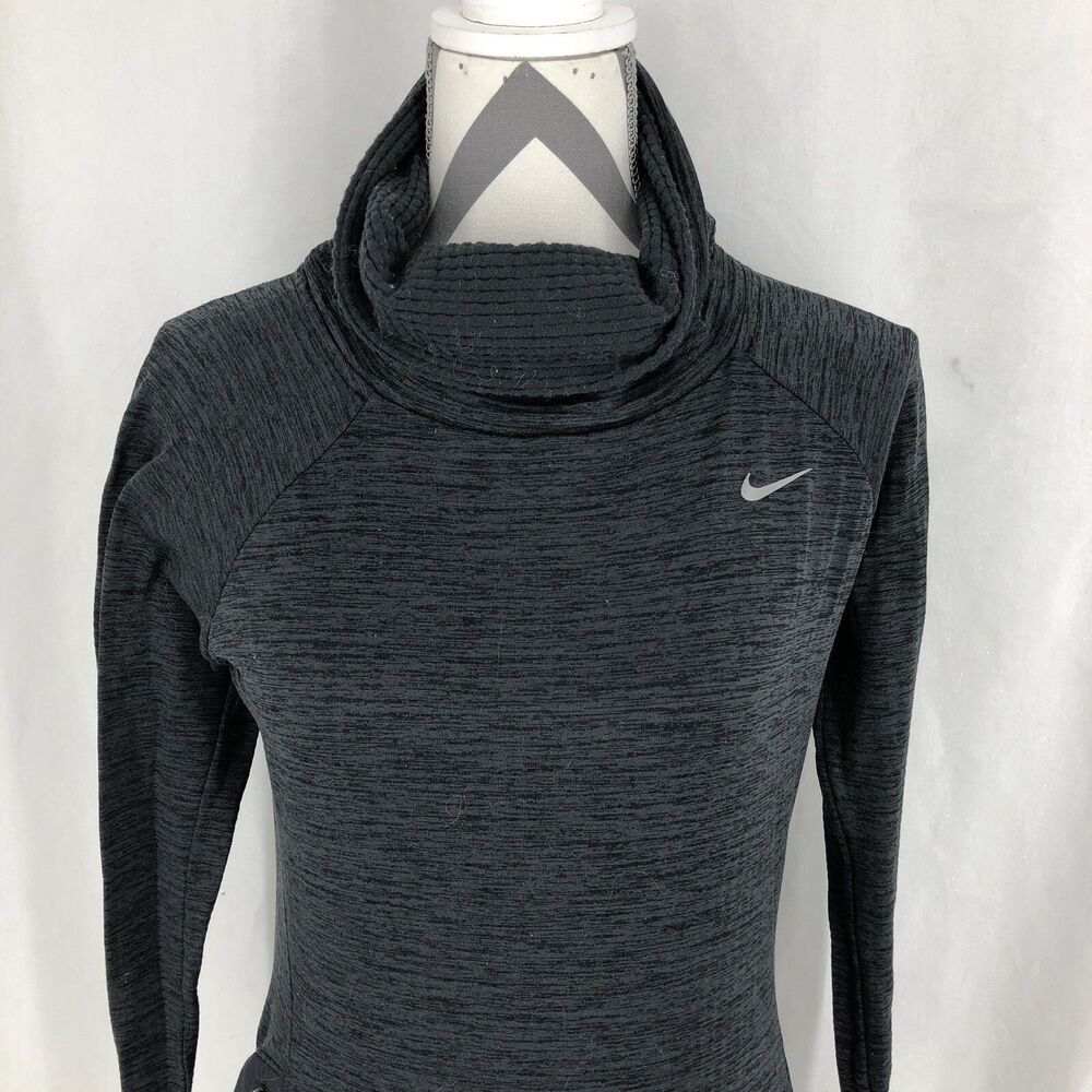 NIKE RUNNING Therma Sphere Element Cowl Neck Running Shirt Thumbhole mitts Small